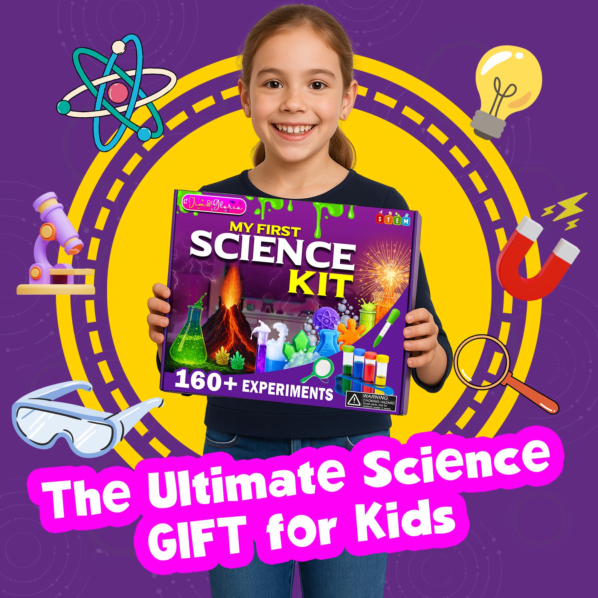 Jim&Gloria gift for young learners positions science as a fun birthday or holiday surprise.