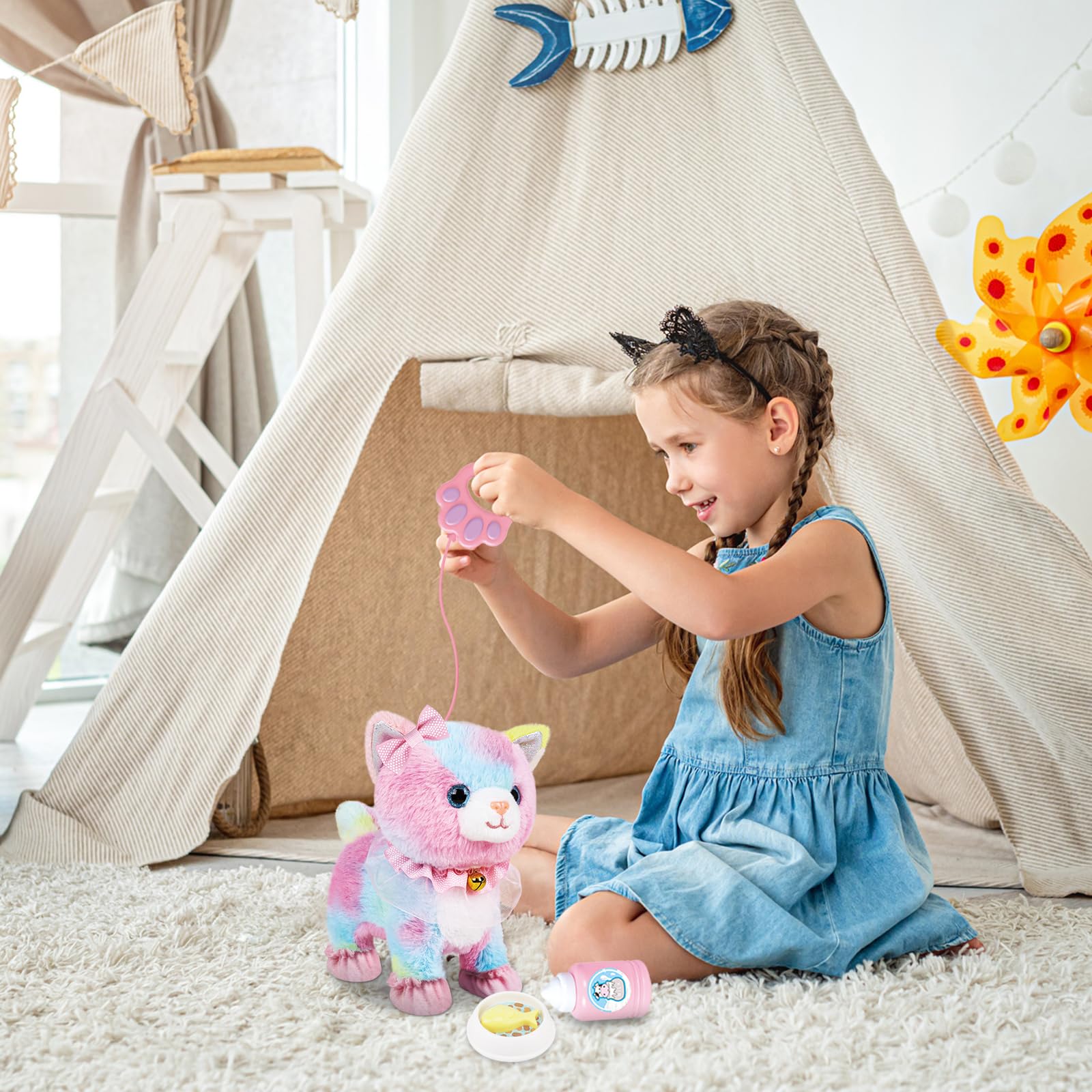 Jimate interactive cat accessories gift box enhances pretend play
