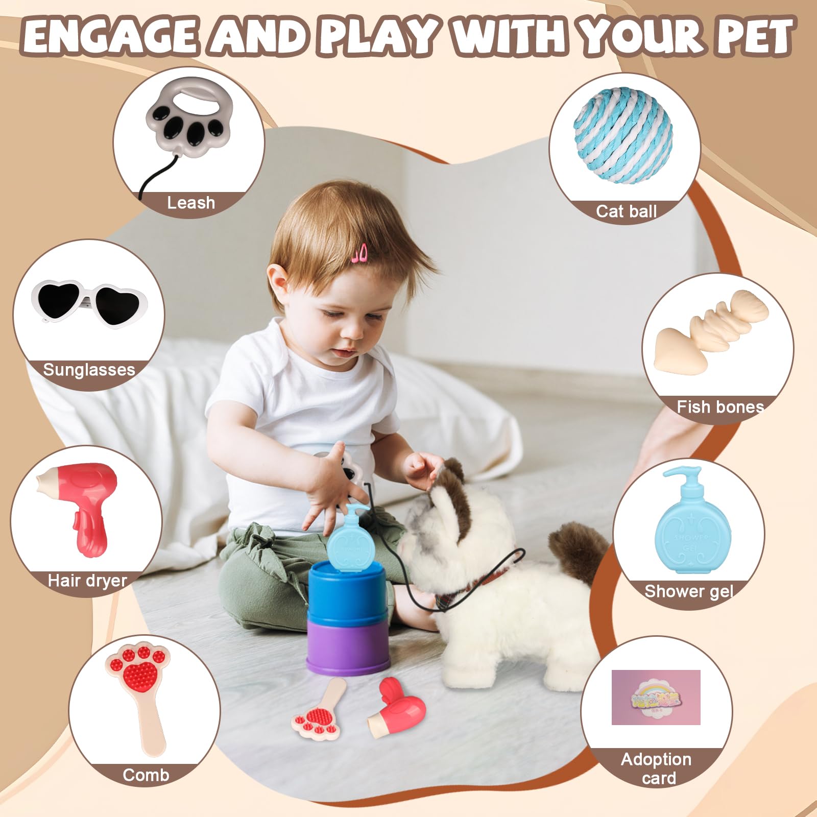 Jimate kitty battery cover safety feature supports uninterrupted play.