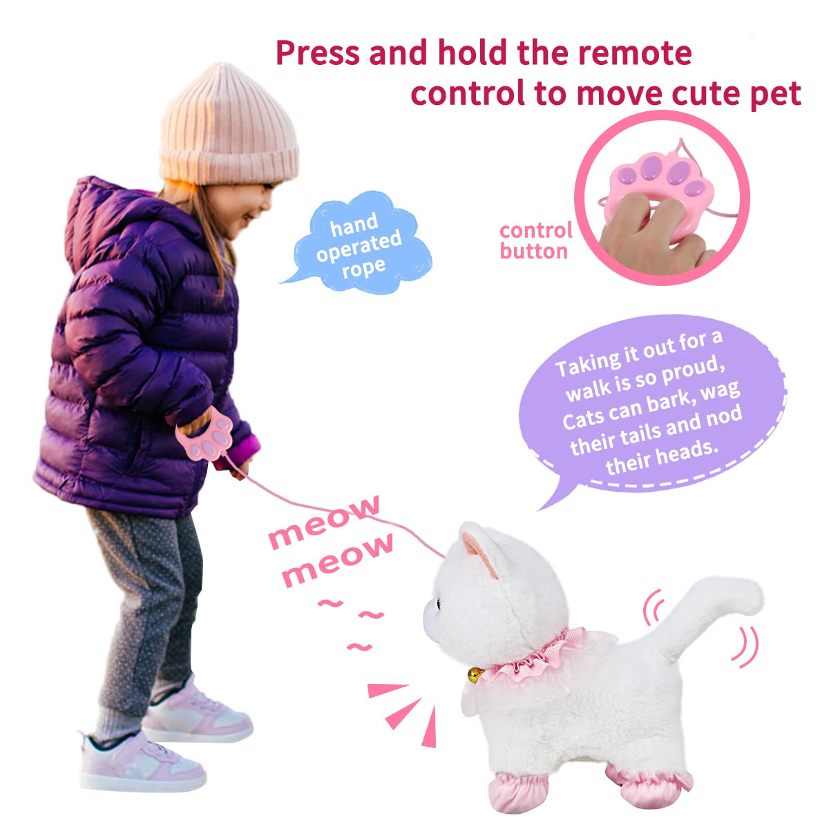 Jimate remote leash activates walking and barking for interactive fun