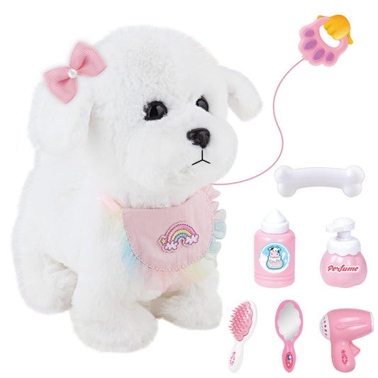 Jimate walking puppy head-pat interaction for tactile play with kids