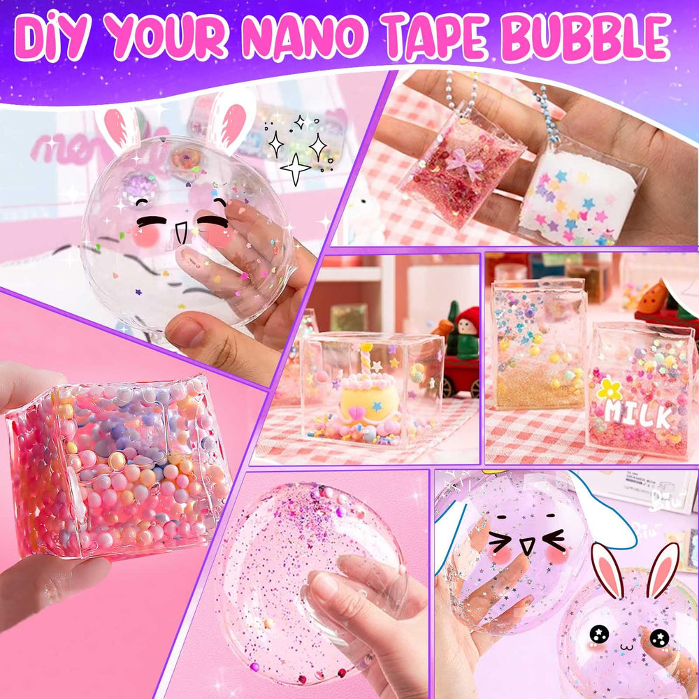 Jimcii Nano Tape Bubble Kit demonstrates bubbles blown with straw or inflator