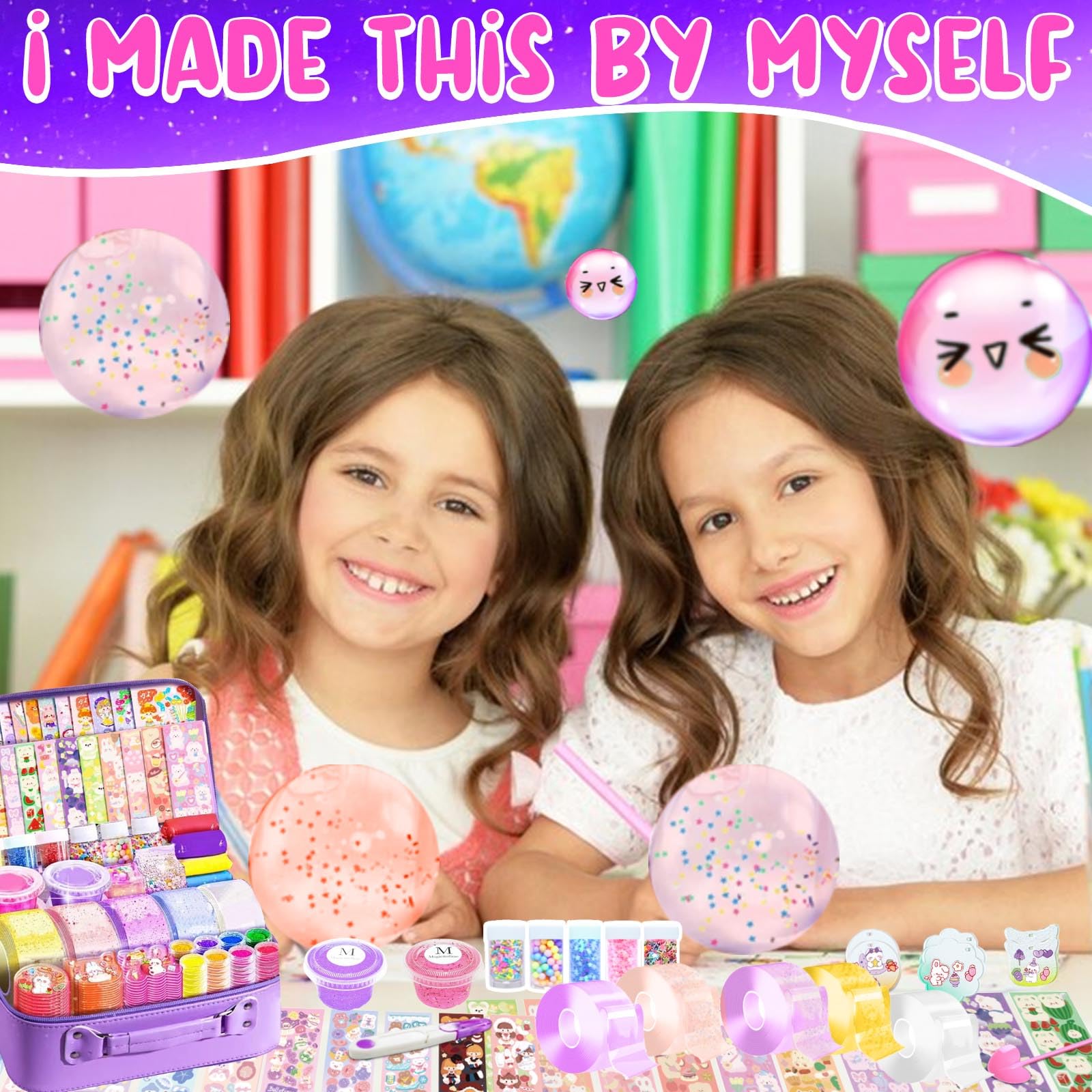 Jimcii Nano Tape Bubble Kit fillers like glitter spark playful bubble designs