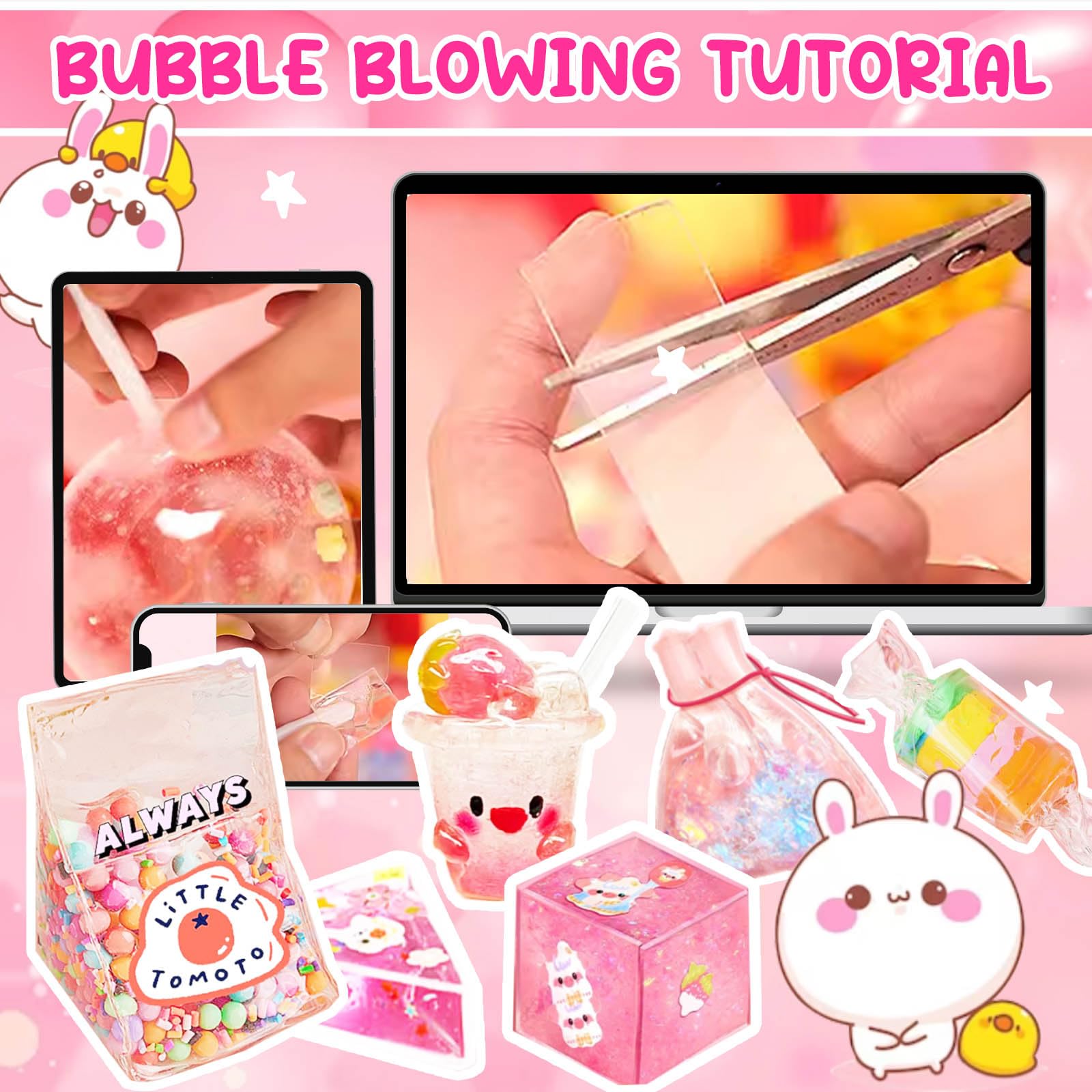 Jimcii nano tape bubble kit easy setup prompts quick creative play