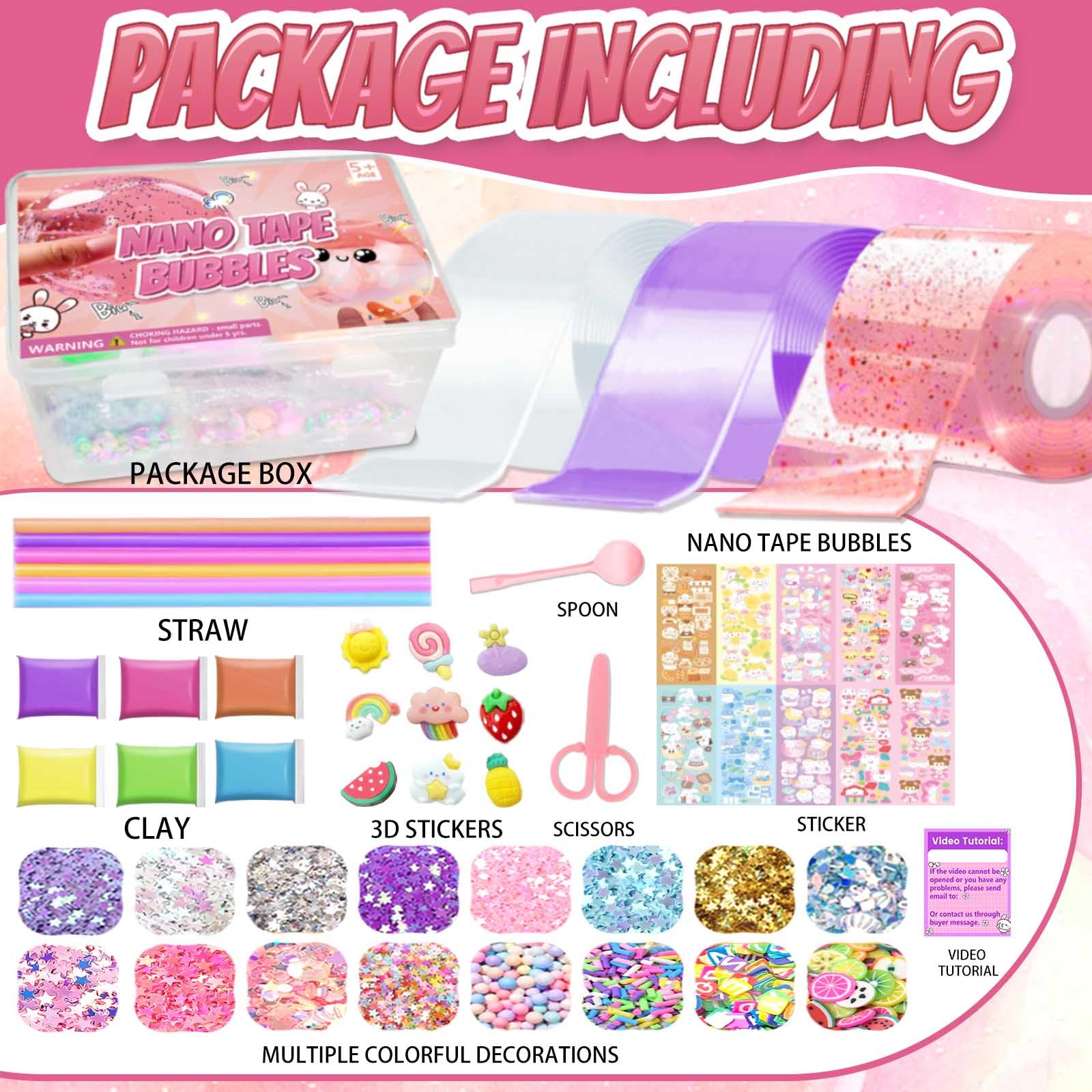 Jimcii Nano Tape Bubble Kit colorful tapes enable DIY bubble art projects.