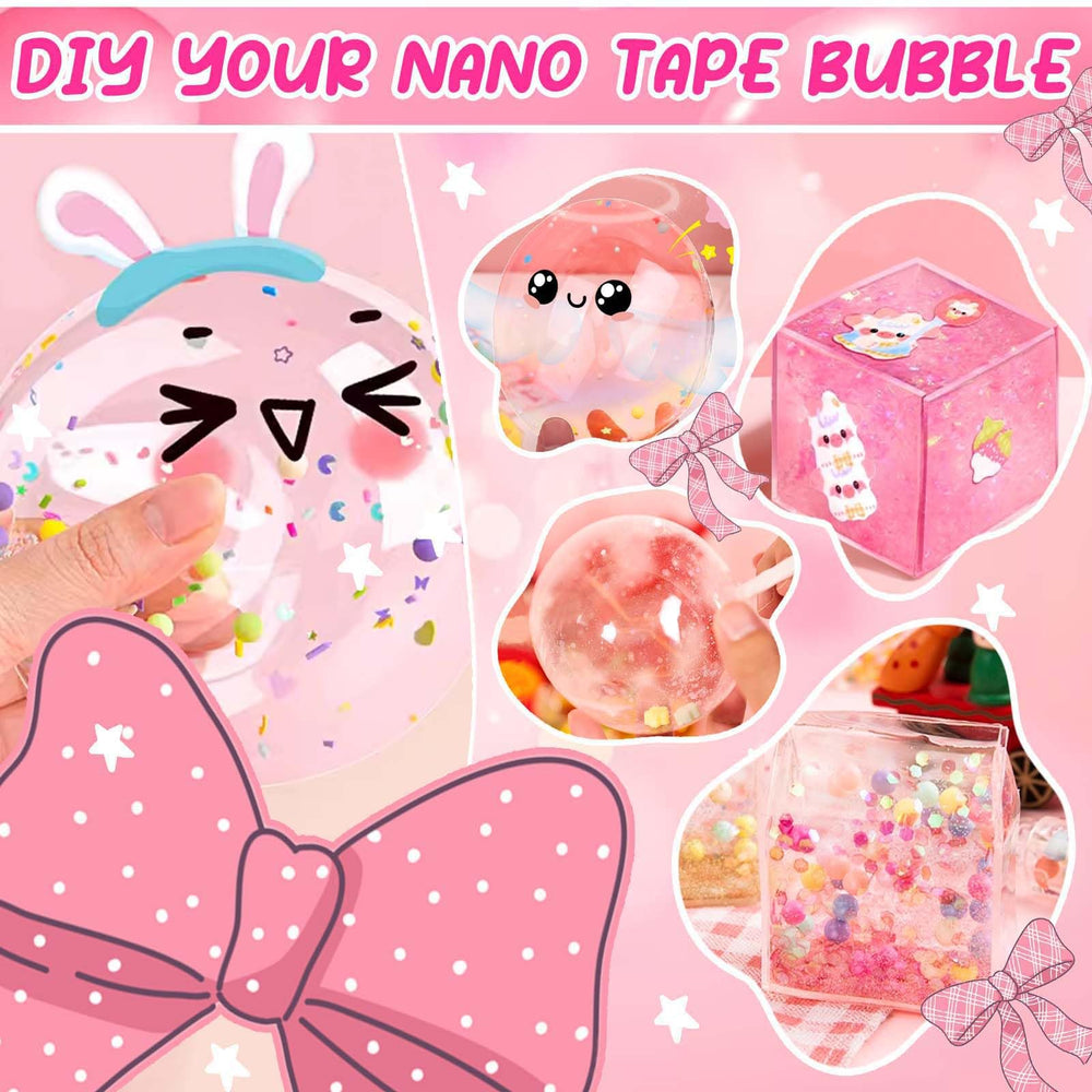 Using a hair dryer to set nano tape bubbles with the Jimcii kit.