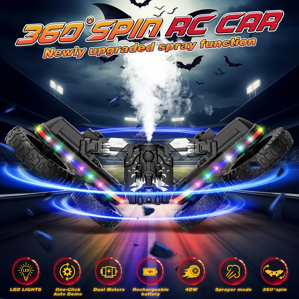 Jimdella RC car LED lights create vibrant trails during night play.