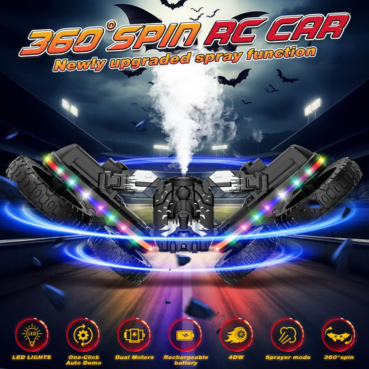 Jimdella RC car LED lights create vibrant trails during night play.