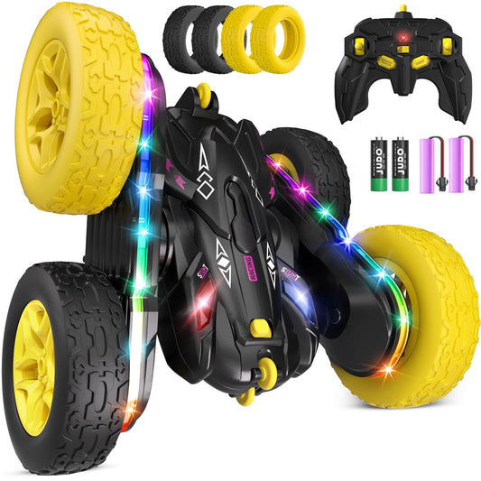 Jimdella RC Car with side light strip enhances night visibility during outdoor races.