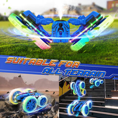 Jimdella RC car with rainbow LED lights creating bright trails