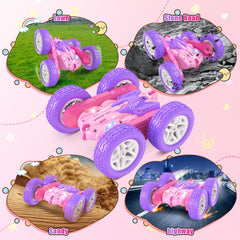 Jimdella RC stunt car interchangeable wheels boost creativity.