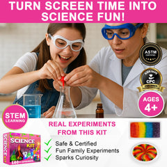 Jim&Gloria science kit child at work with guided projects for young learners