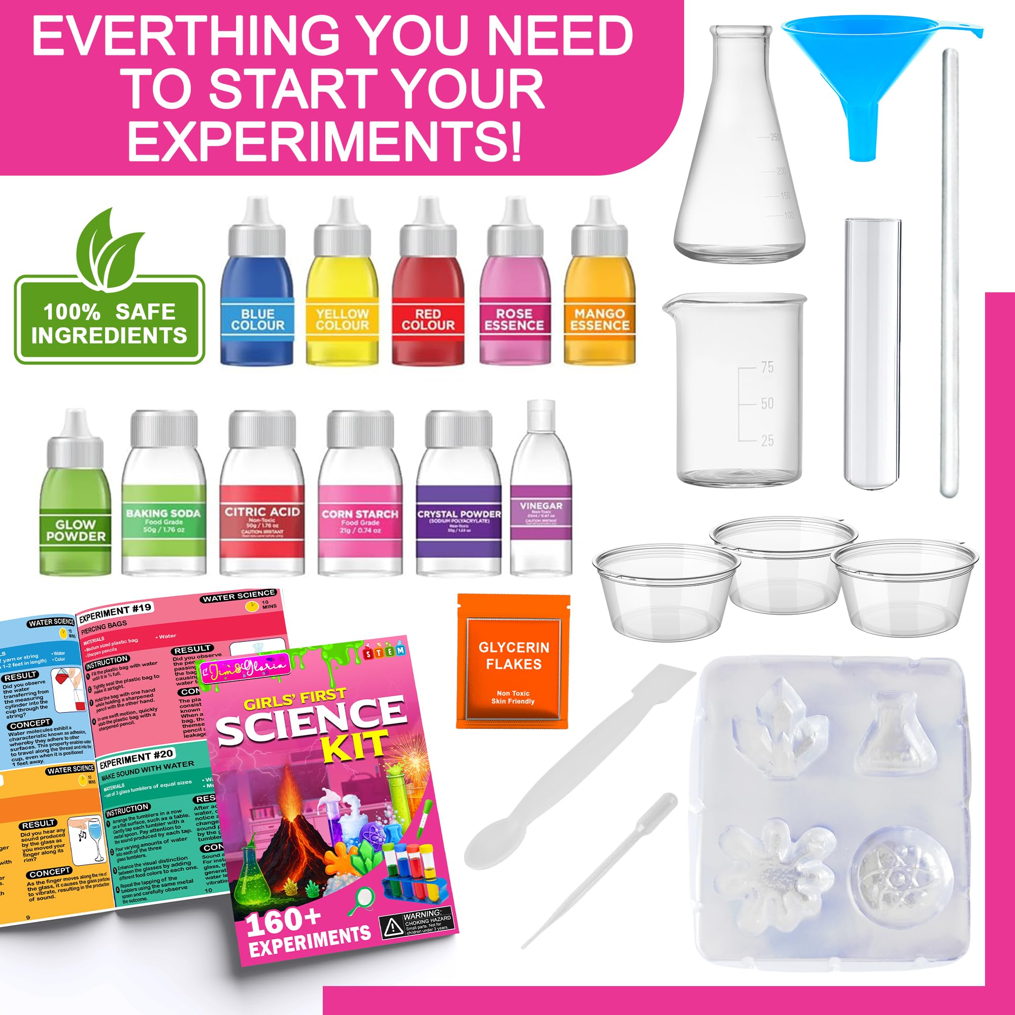 Jim&Gloria science kit instruction manual with clear guides for independent learning