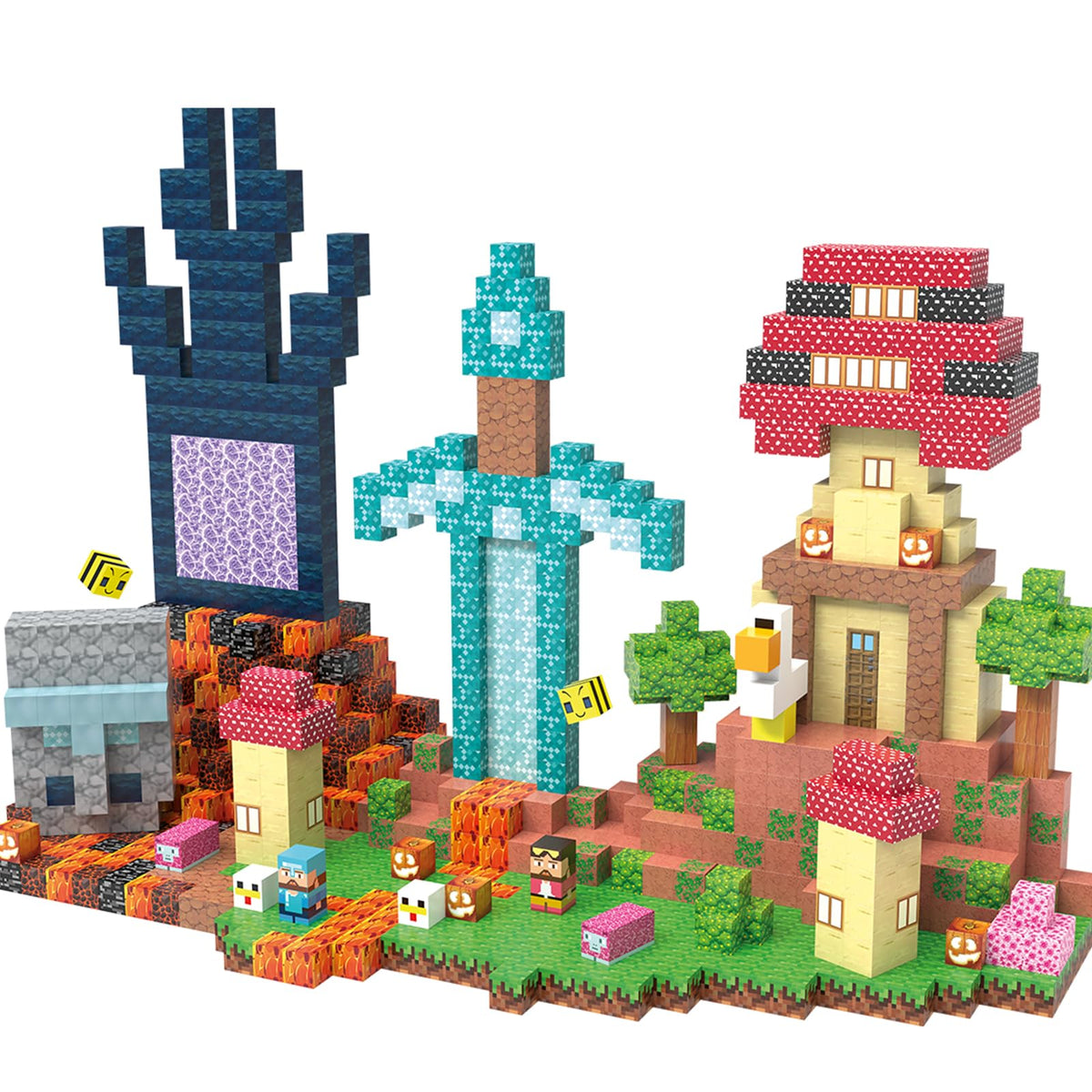 JIMI magnetic blocks 150pcs pile of blocks for imaginative open-ended play