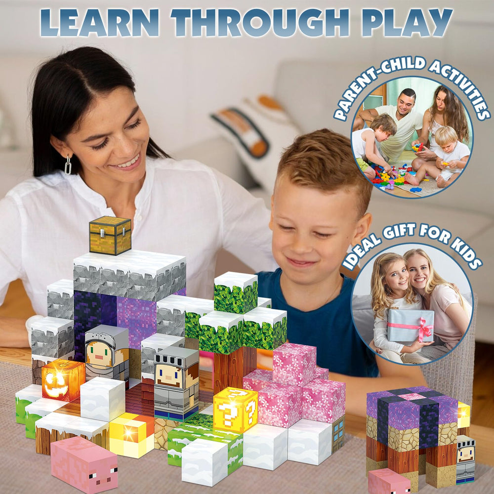 JIMI magnetic blocks compatible with other magnetic sets for expanded creativity.