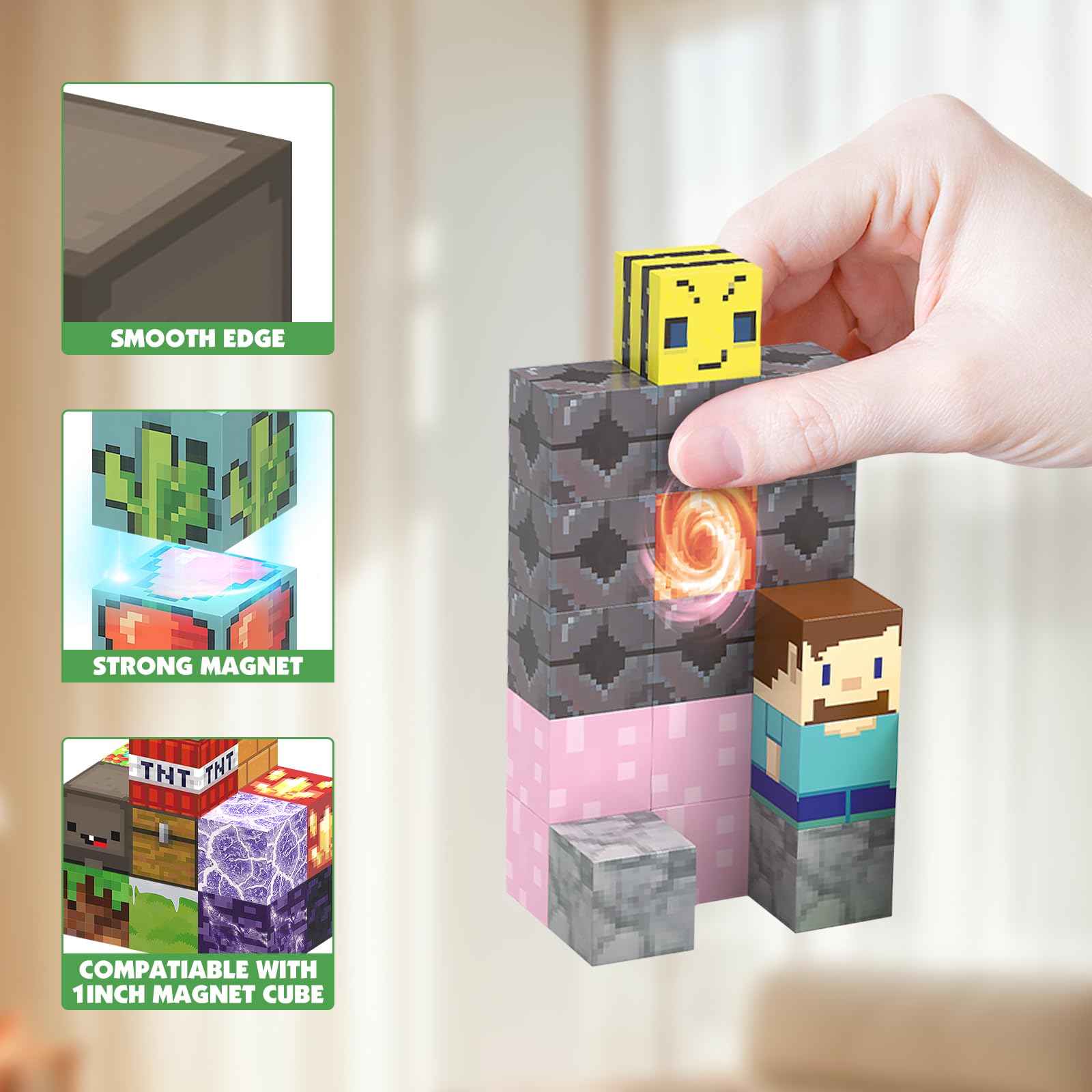 Non-toxic ABS JIMI magnetic blocks with smooth edges for durable play