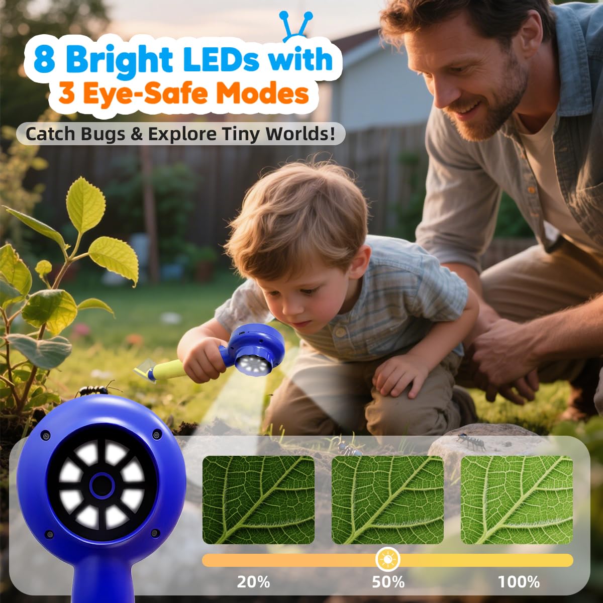 JIMZOO LED lights activated for clear viewing in dim indoor environments