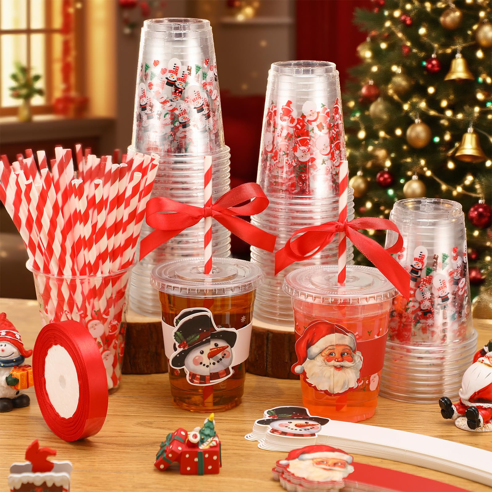 Jingmore clear cups with lids 12oz for mess-free serving