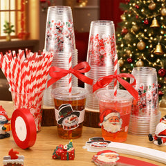 Jingmore clear cups with lids 12oz for mess-free serving