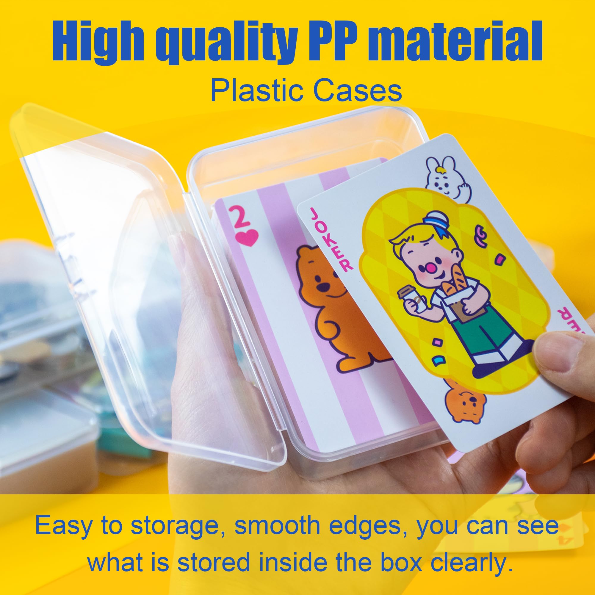 JINUPHION thick plastic card box with smooth edges resists wear and tear.