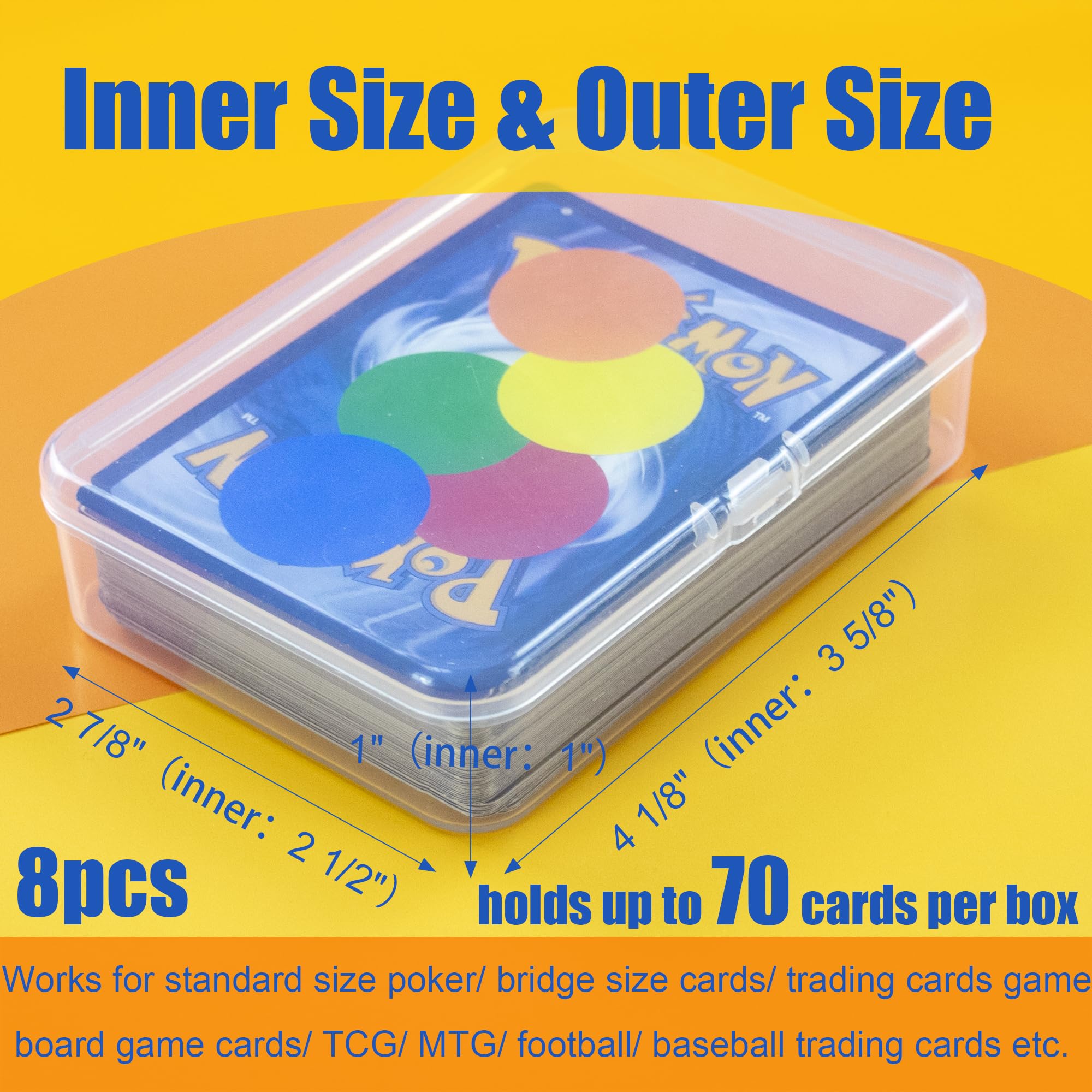 JINUPHION transparent deck box with snap closure protects cards on the go.
