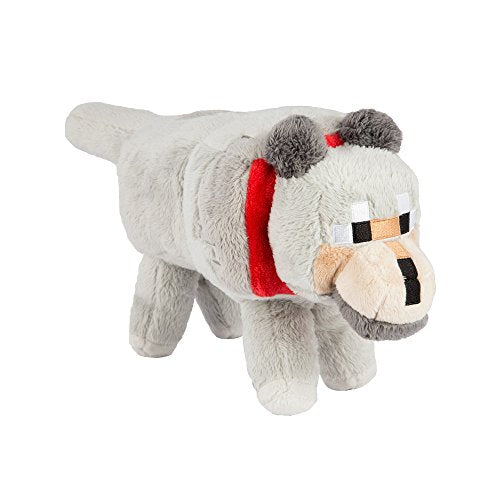 JINX Minecraft Wolf Plush in hand, ideal gift for fans.