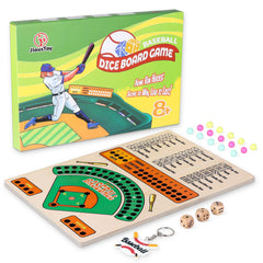 Jioustoy Baseball Board Game with wooden dice for family play.