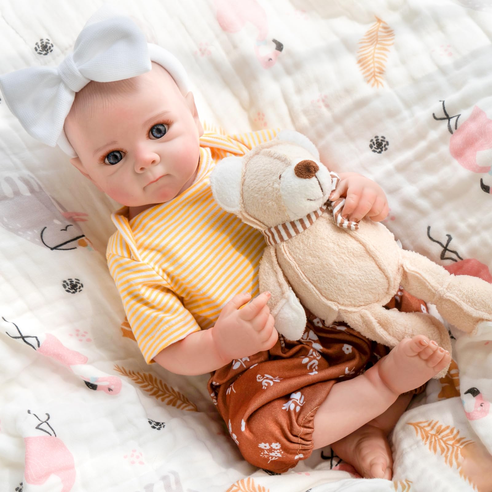 Jirachi lifelike reborn baby doll, 18-inch, realistic eyes for imaginative play.