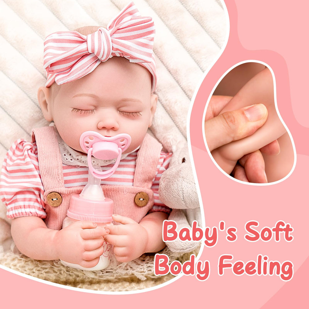 Jirachi newborn doll pink outfit soft vinyl body for cuddly play