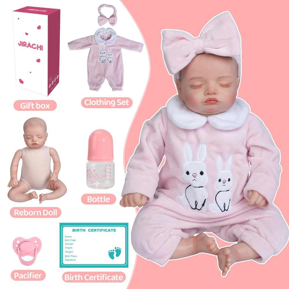 Jirachi included box with pacifier, bottle, diaper, and birth card for nurturing play