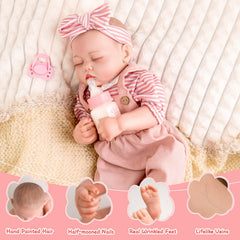 Jirachi sleeping baby with hand-rooted eyelashes realism for imaginative care