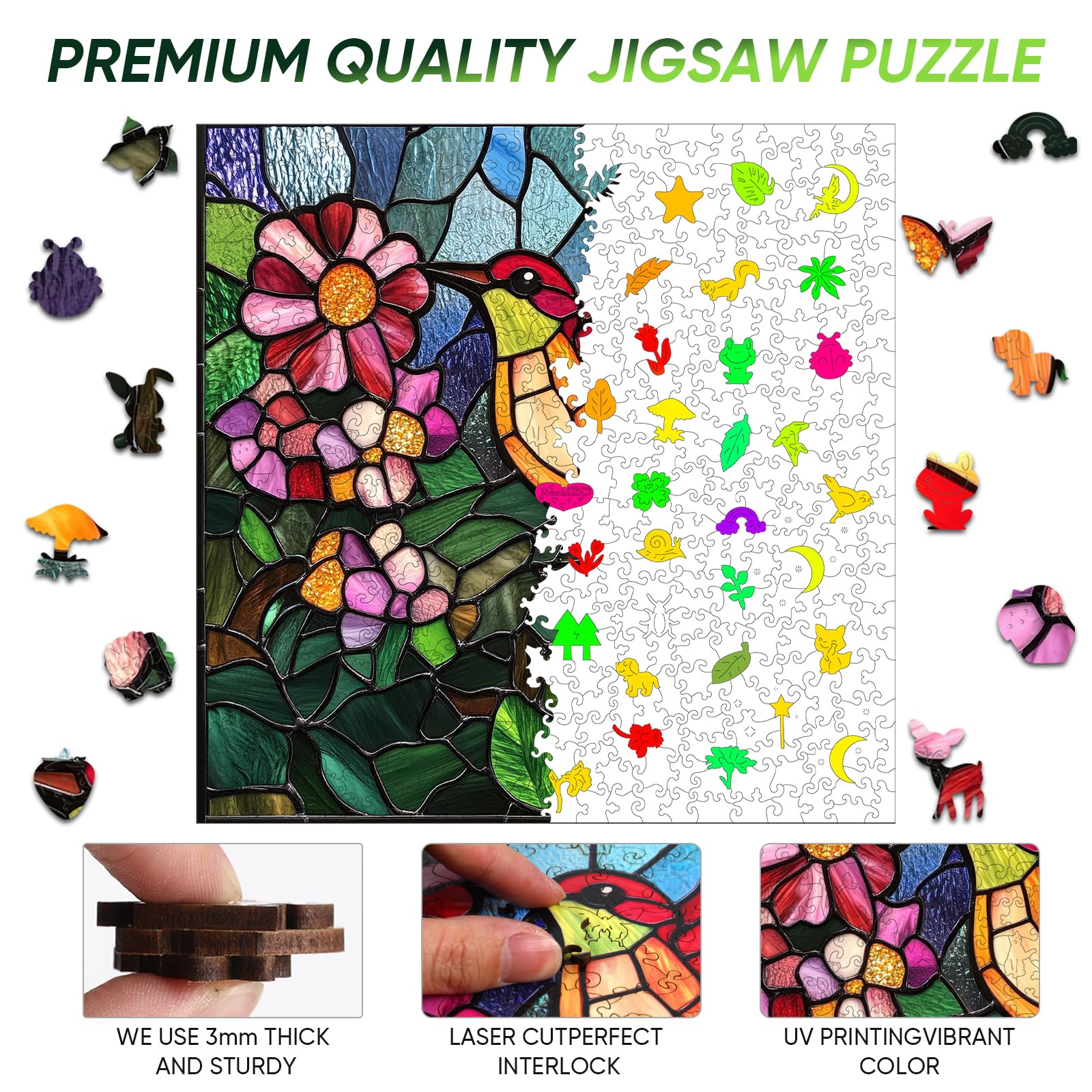 Jiroinlly premium fiberboard puzzle offers durable, smooth play for decades.