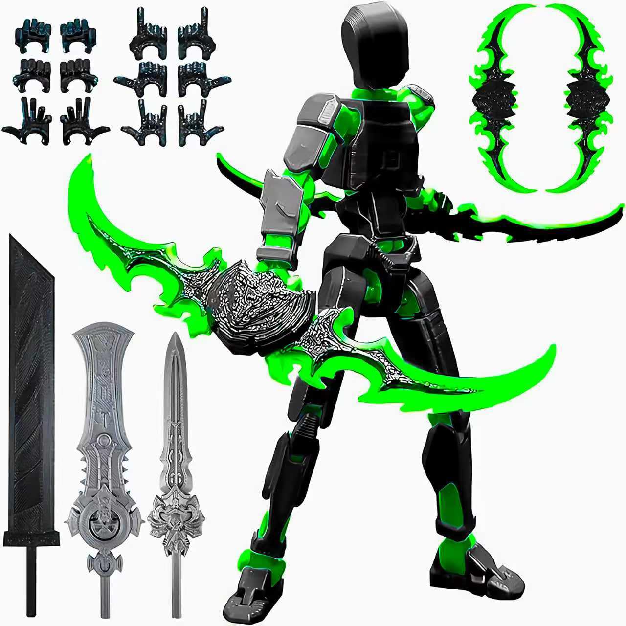 Jirown T13 figure fully assembled, ready for desk display and collection.
