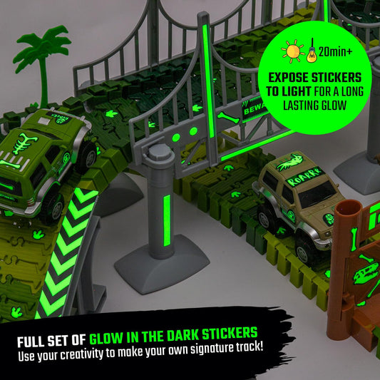 JITTERYGIT ATV vehicles on the track boost fast-paced dinosaur chases.