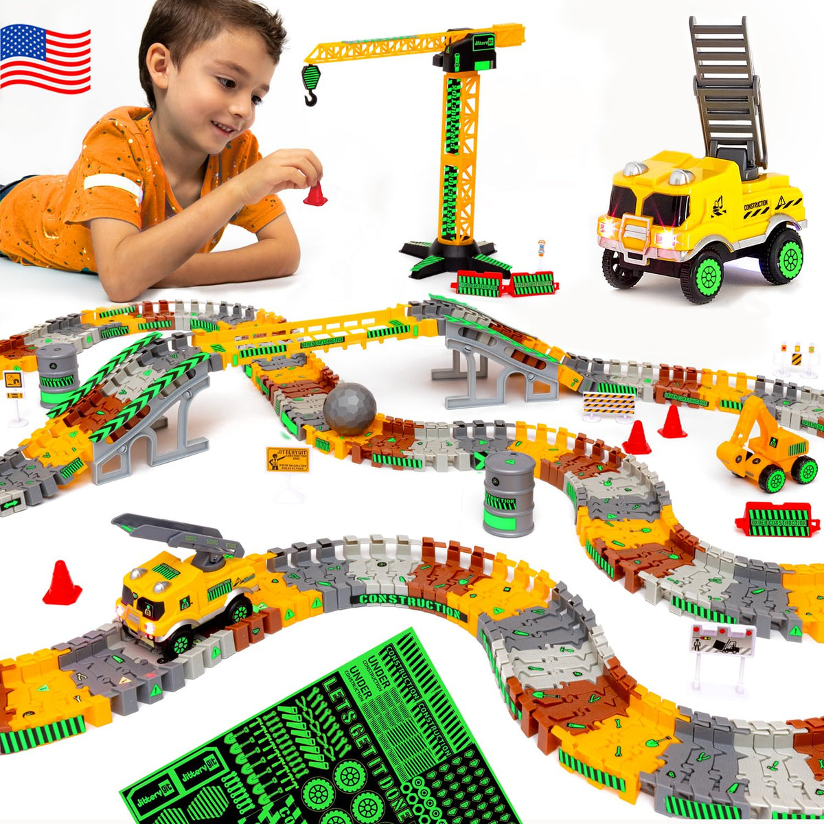 JITTERYGIT construction race track kit main set sparks creative play and fine motor exploration