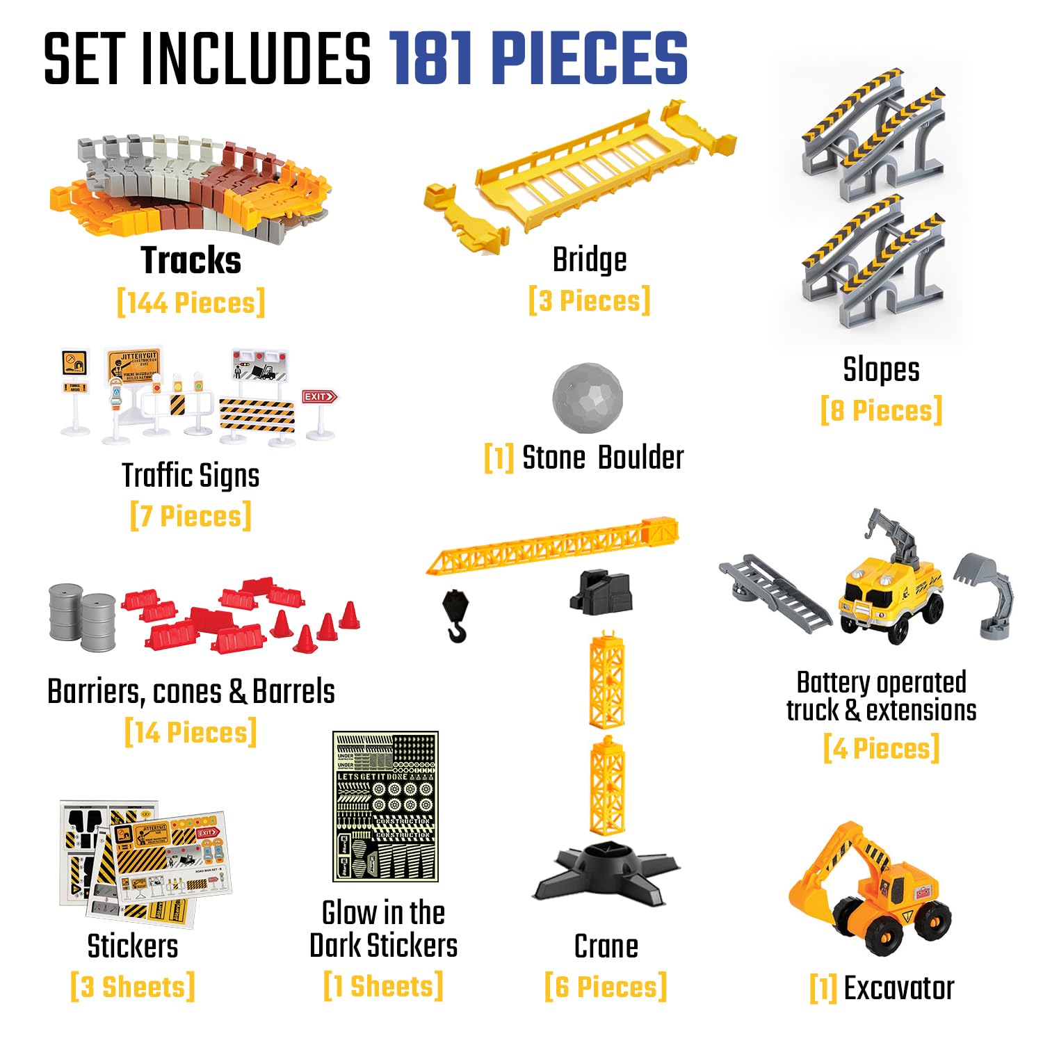 JITTERYGIT excavator digger toy promotes pretend site work and role play