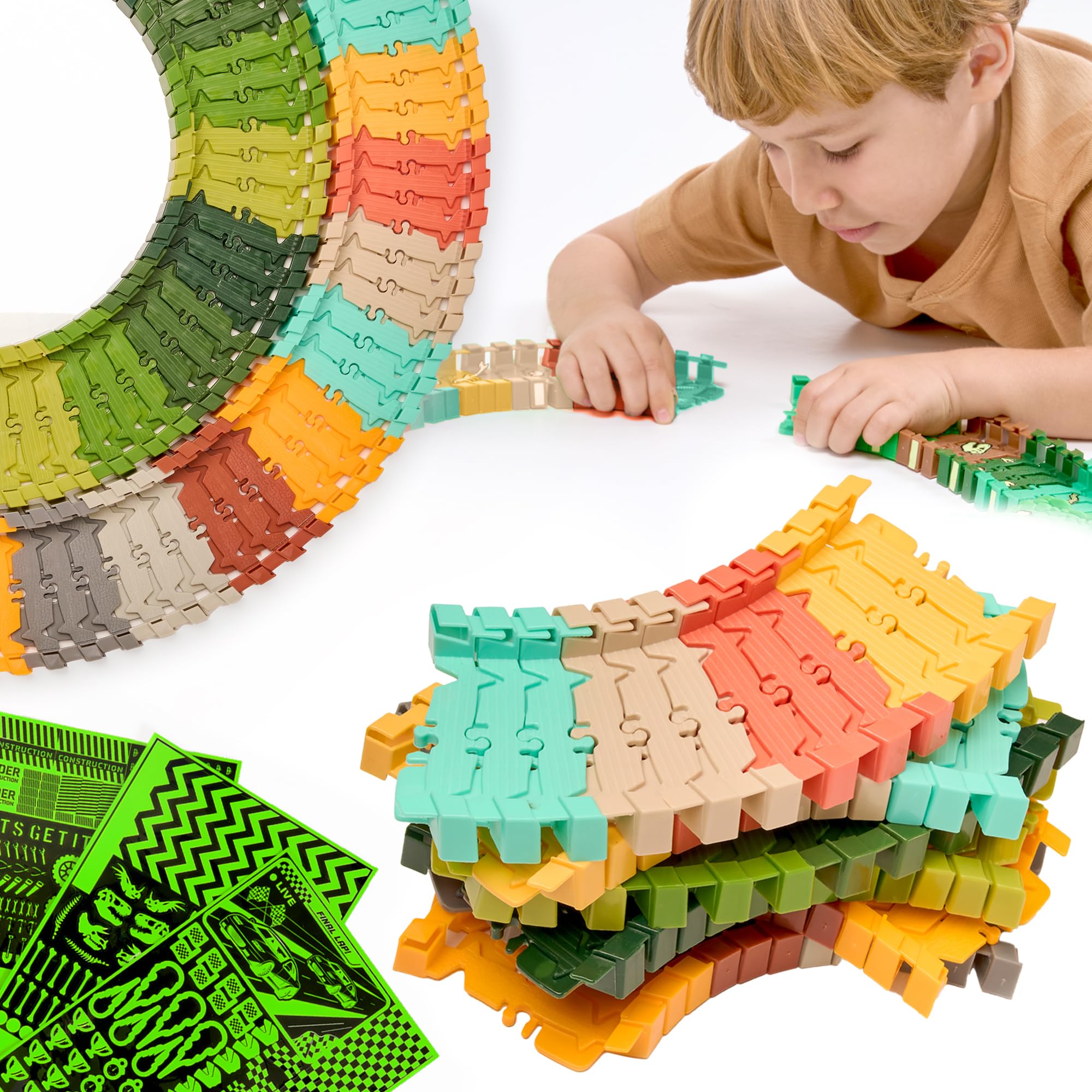 JITTERYGIT extra 72 track pieces extend your racetrack for bigger layouts.