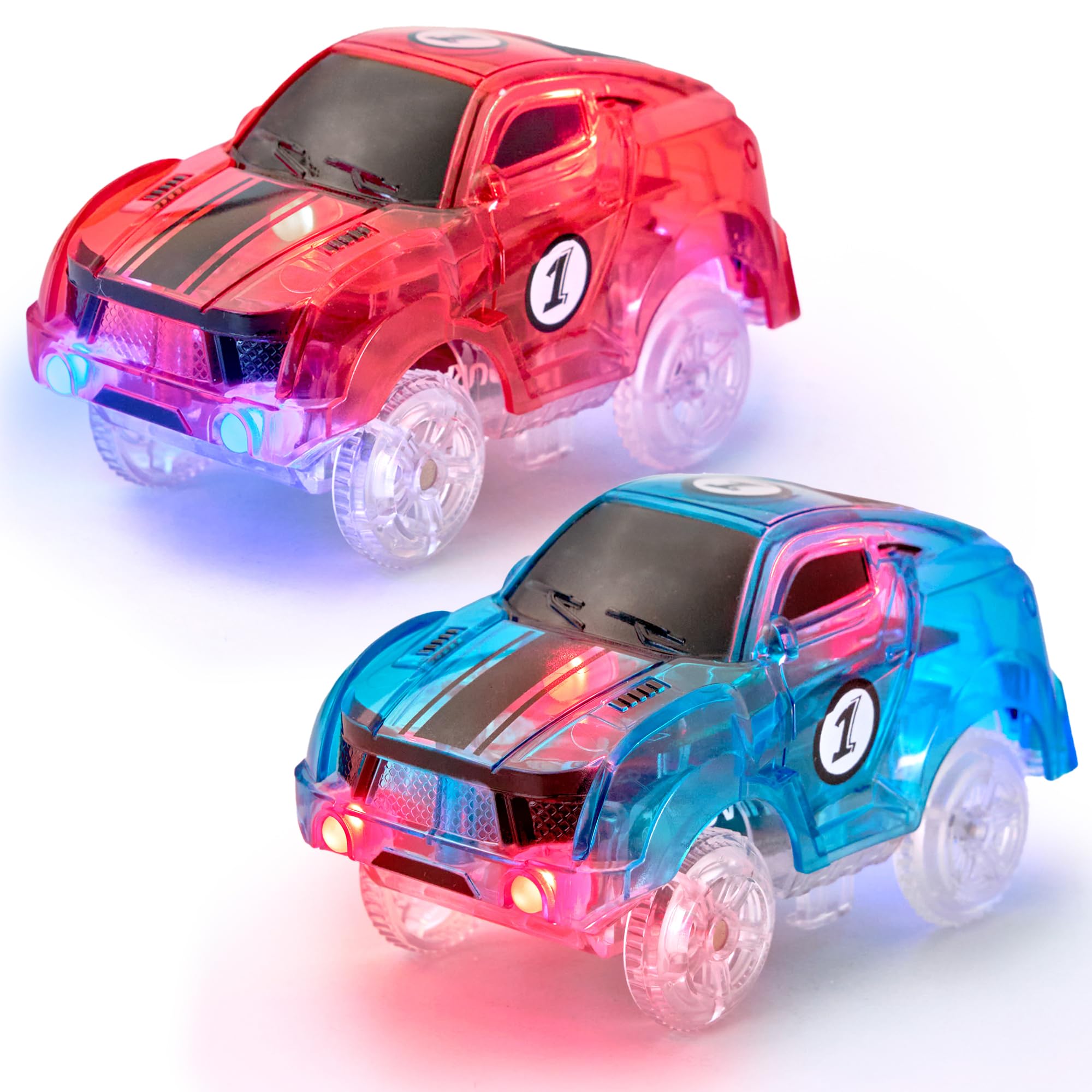 JitteryGit replacement light-up cars showcase track compatibility for seamless racing