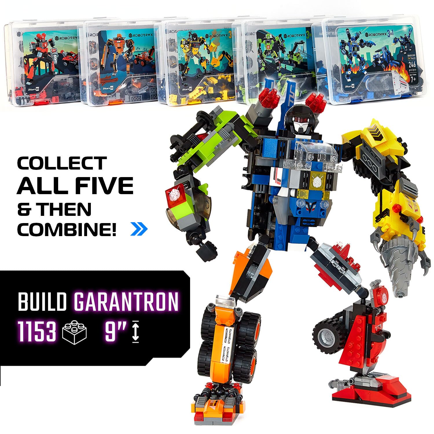 JITTERYGIT Robotryx assembly pieces highlight easy interlocking for quick builds.