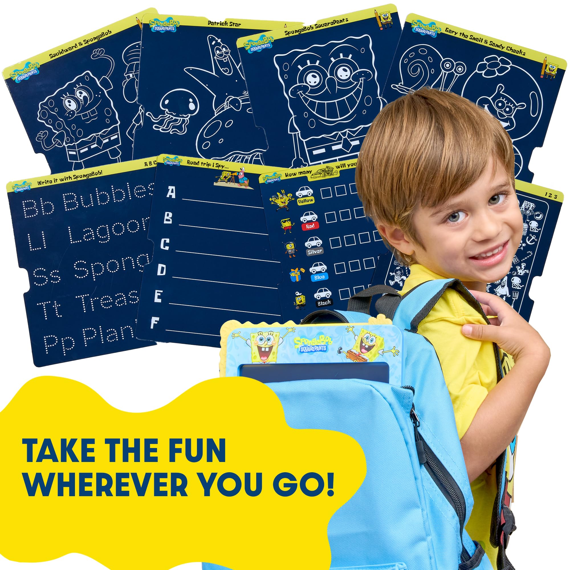 JITTERYGIT SpongeBob LCD Doodle Tablet art display shows bright character art.