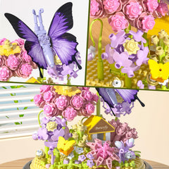 JIUTONG butterfly wildflower mini build kit for stylish desk decor