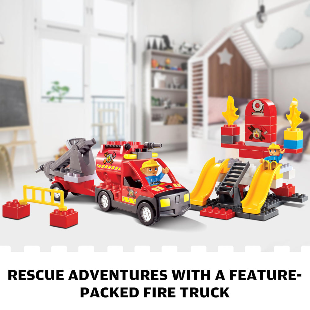 JIXIN Fire Station Playset auto-drive engine demonstrates autonomous motion