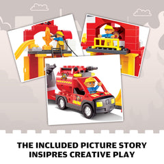 JIXIN Fire Station Playset extendable ladder and retractable water hose in action