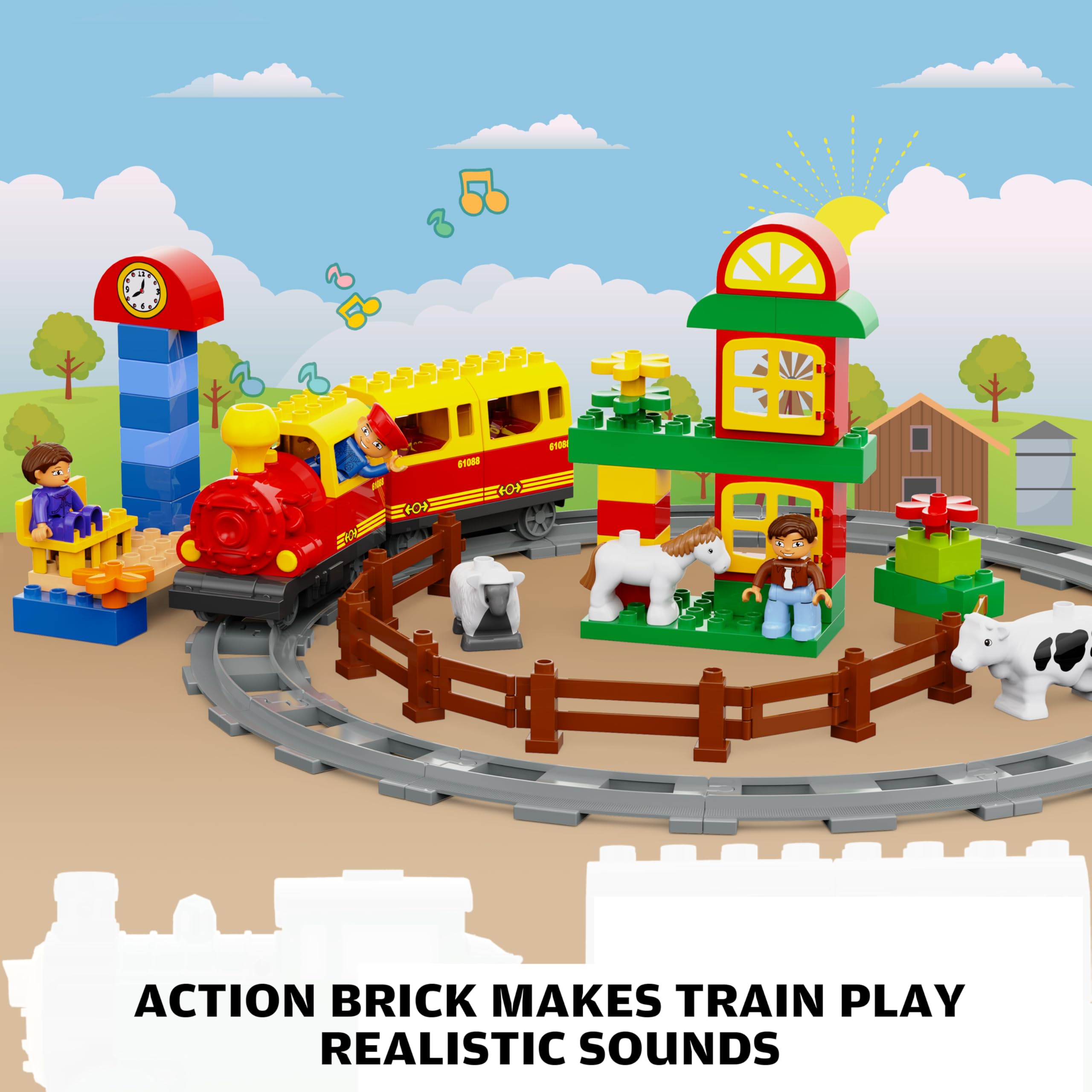 JIXIN mini train station and tracks for realistic play scenes