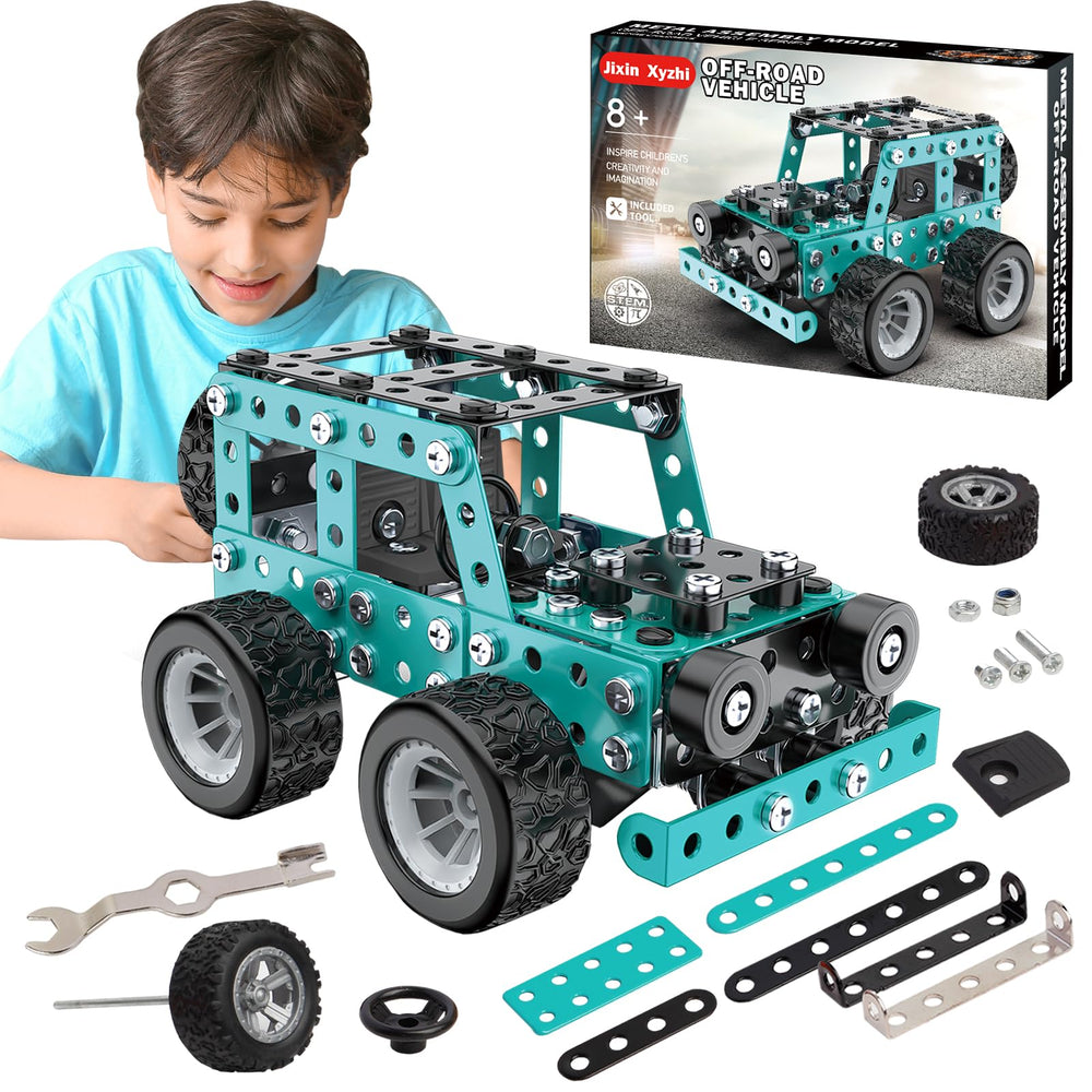 Jixin Xyzhi Buildable 3D metal kit blue box ready for hands on STEM exploration.