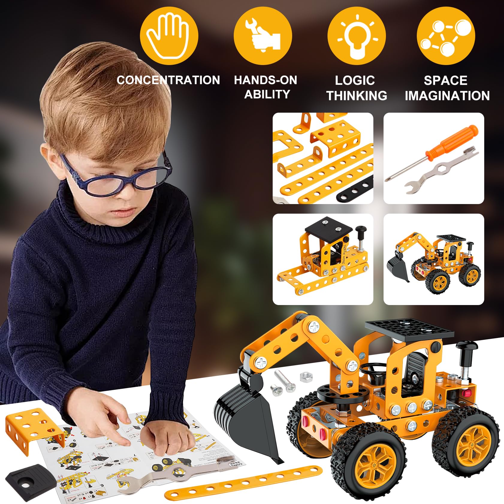 Jixin Xyzhi excavator model assembly for hands-on skill building