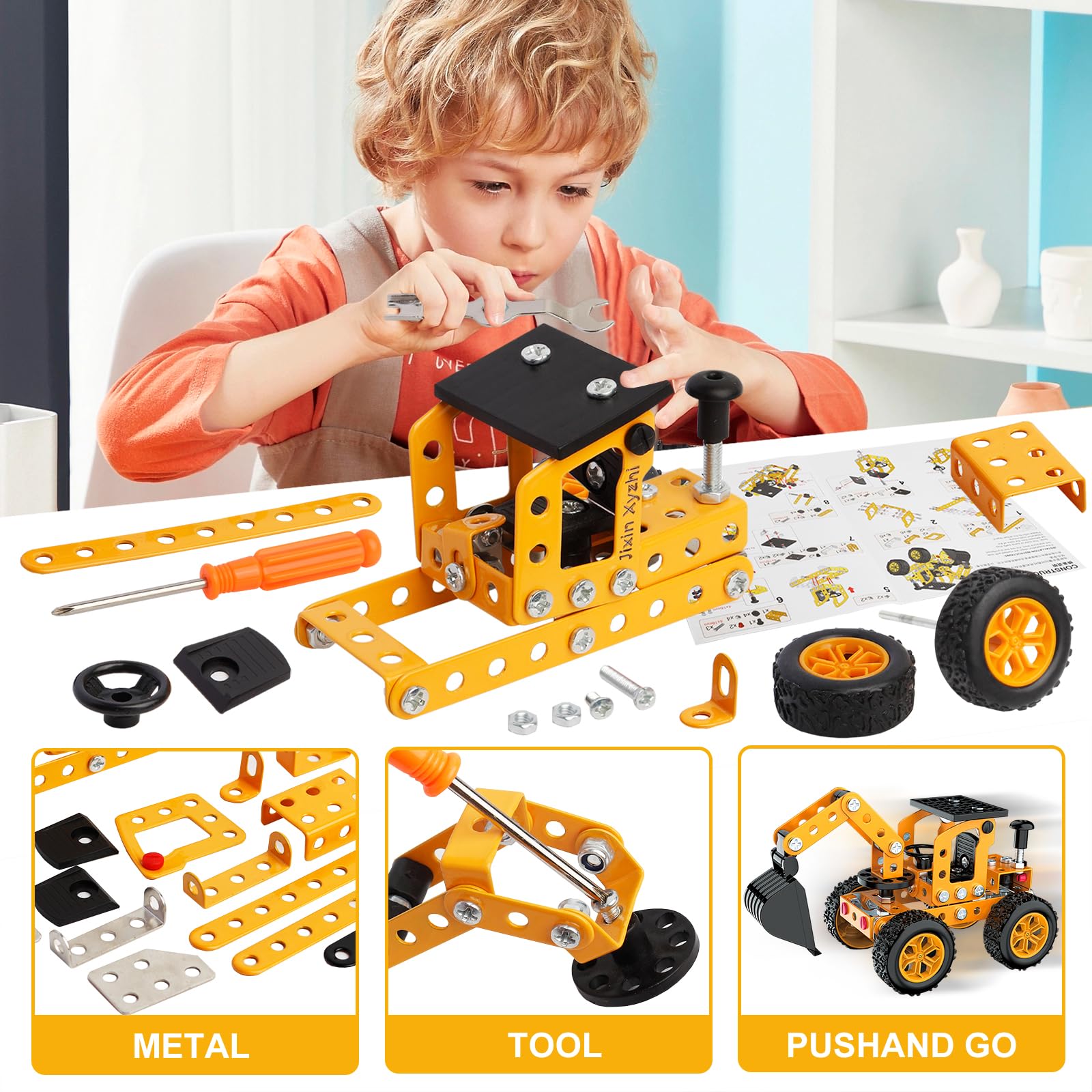 Jixin Xyzhi Plane kit parts demonstrating metal construction and assembly focus.