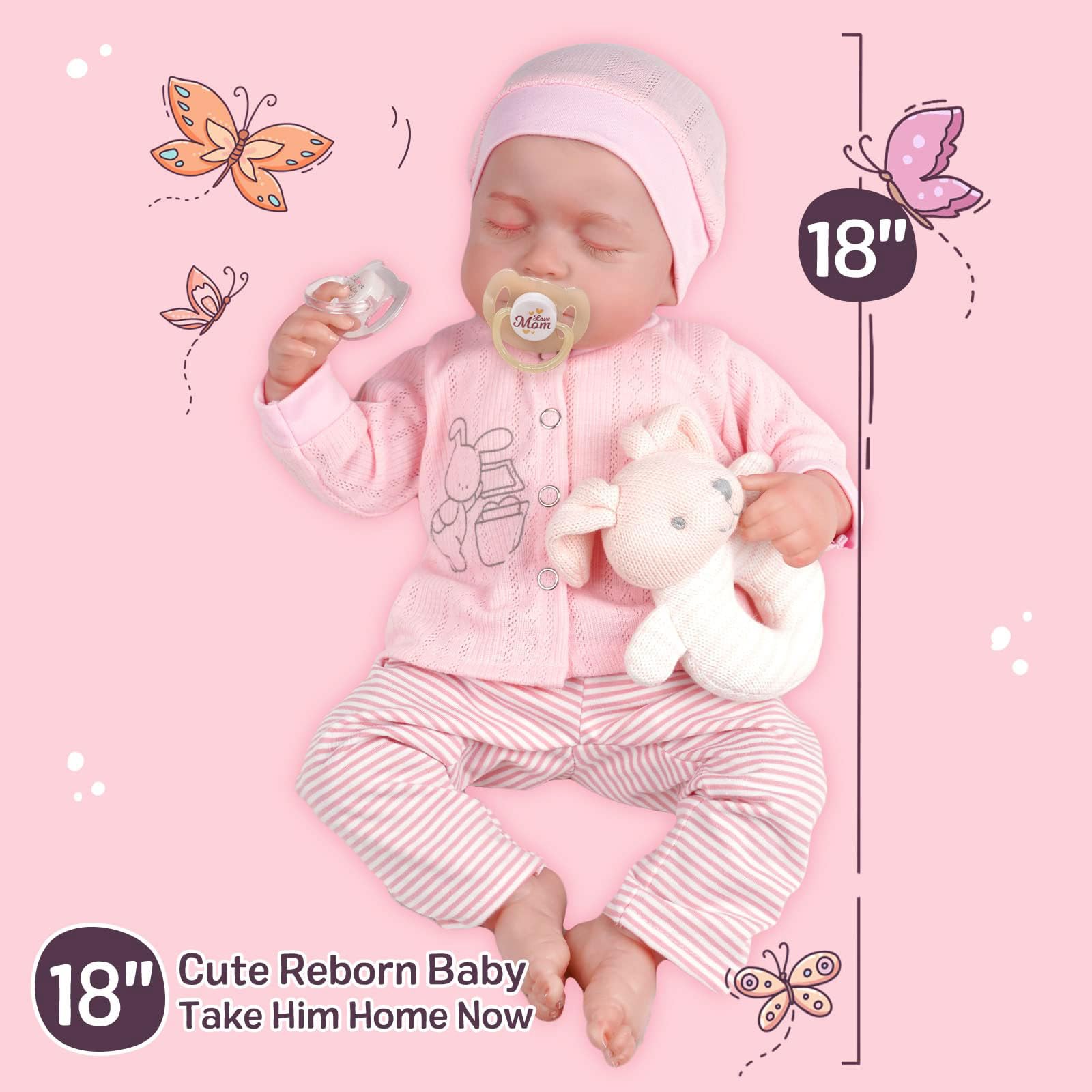 JIZHI baby doll with cloth body that feels warm and cuddly.