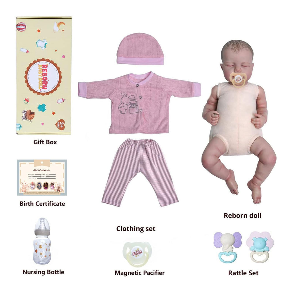 JIZHI doll in newborn sized clothes ready for easy dressing.