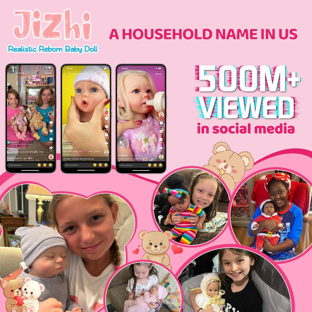 JIZHI doll in gift box with accessories for newborn care play.